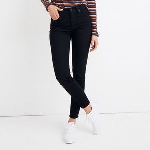 Madewell Black 9” High Waist Black Skinny Jeans